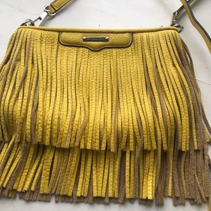 Rebecca minkoff yellow fringe purse